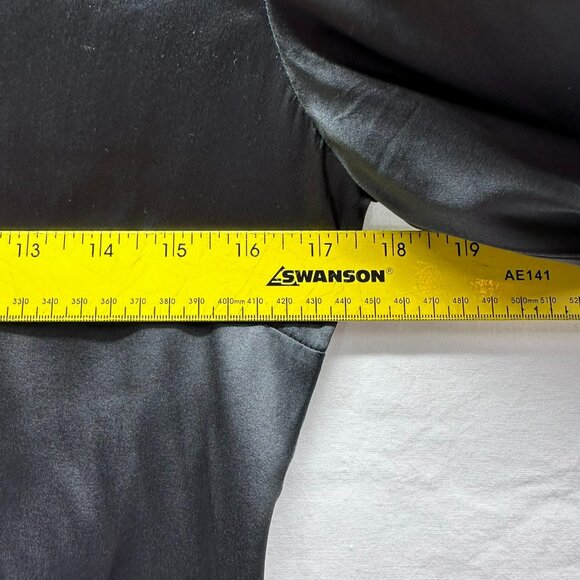 BCBG Max Azria Gray Blouse 95% Silk V-Neck Ruched Drawstring Long Sleeve Size S - Picture 4 of 5